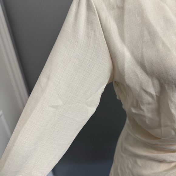 Elegant Cream Tie-Front Dress by Dynamite - Picture 5 of 7